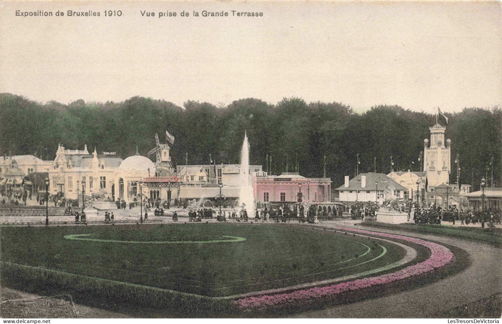 BELGIQUE - Exposition Universelle De Bruxelles  - Vue Prise De La Grande Terrasse - Colorisé - Carte Postale Ancienne - Weltausstellungen