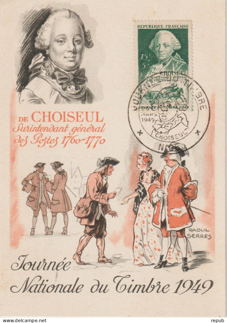 France Carte Maximum Journée Du Timbre 1949 Nice 828 - 1940-1949