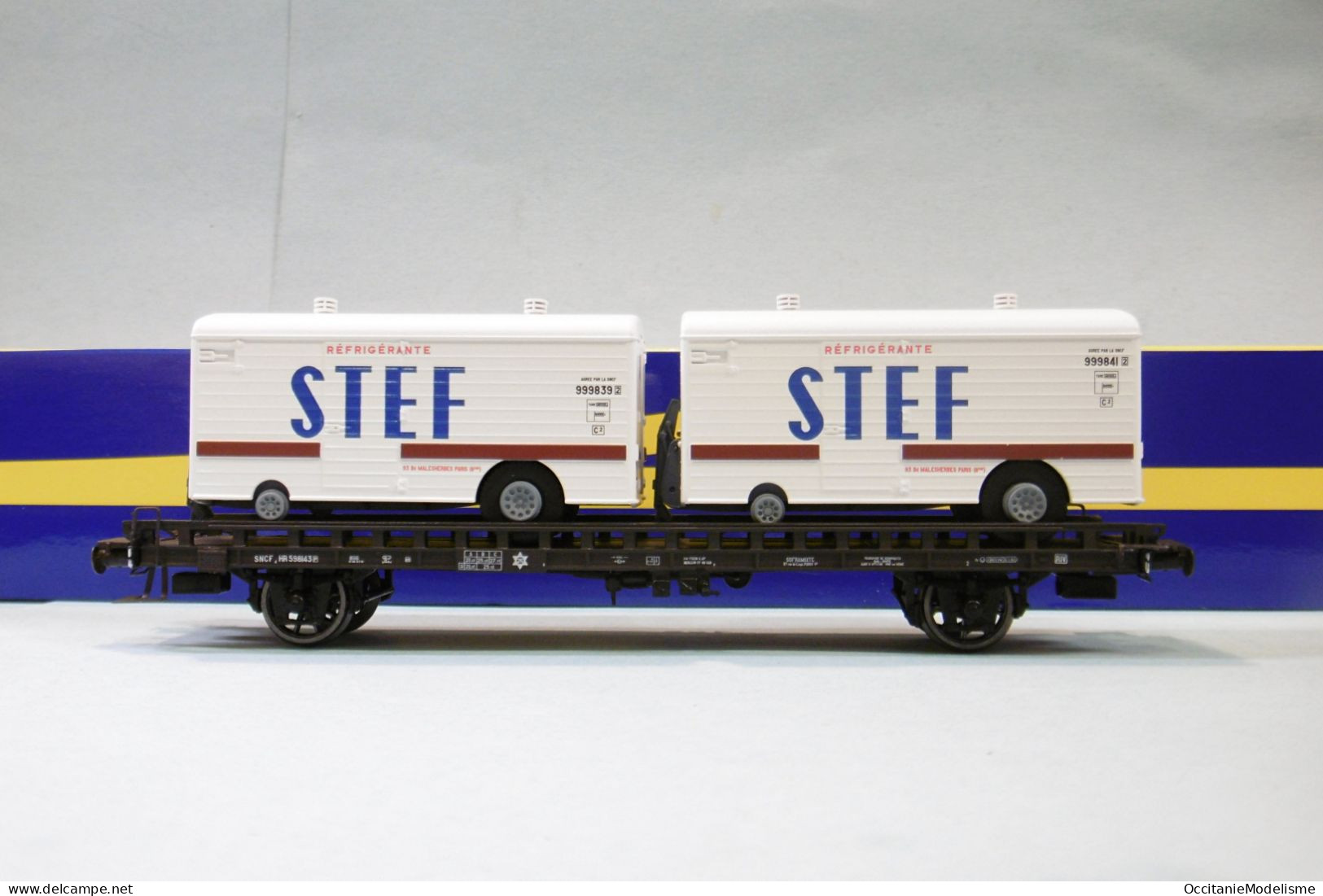 REE - WAGON UFR Biporteur STEF SNCF Ep. III Réf. WB-636 Neuf NBO HO 1/87 - Wagons Marchandises