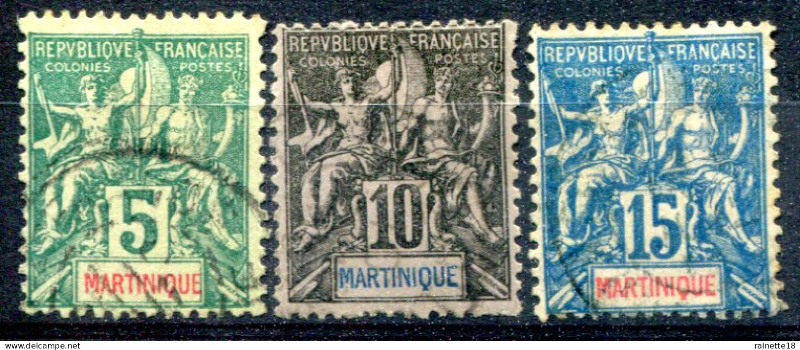 Martinique         34/36 Oblitérés - Used Stamps