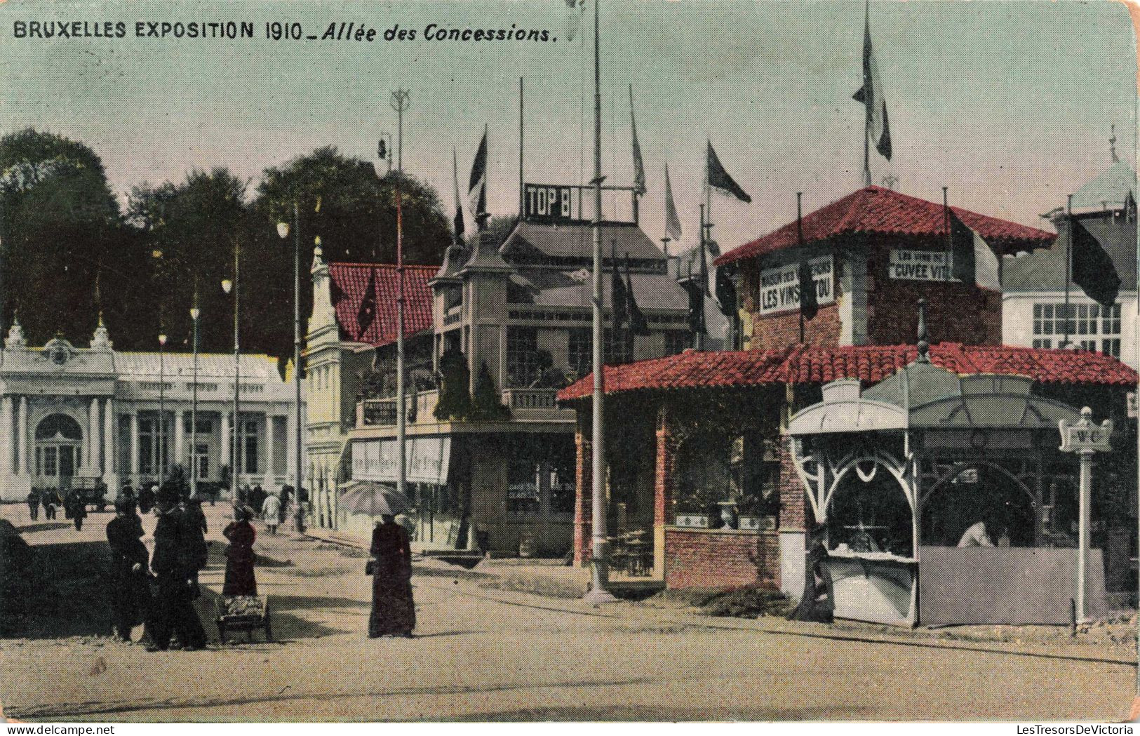 BELGIQUE - Exposition De  Bruxelles - Allée Des Concessions - Colorisé - Carte Postale Ancienne - Wereldtentoonstellingen