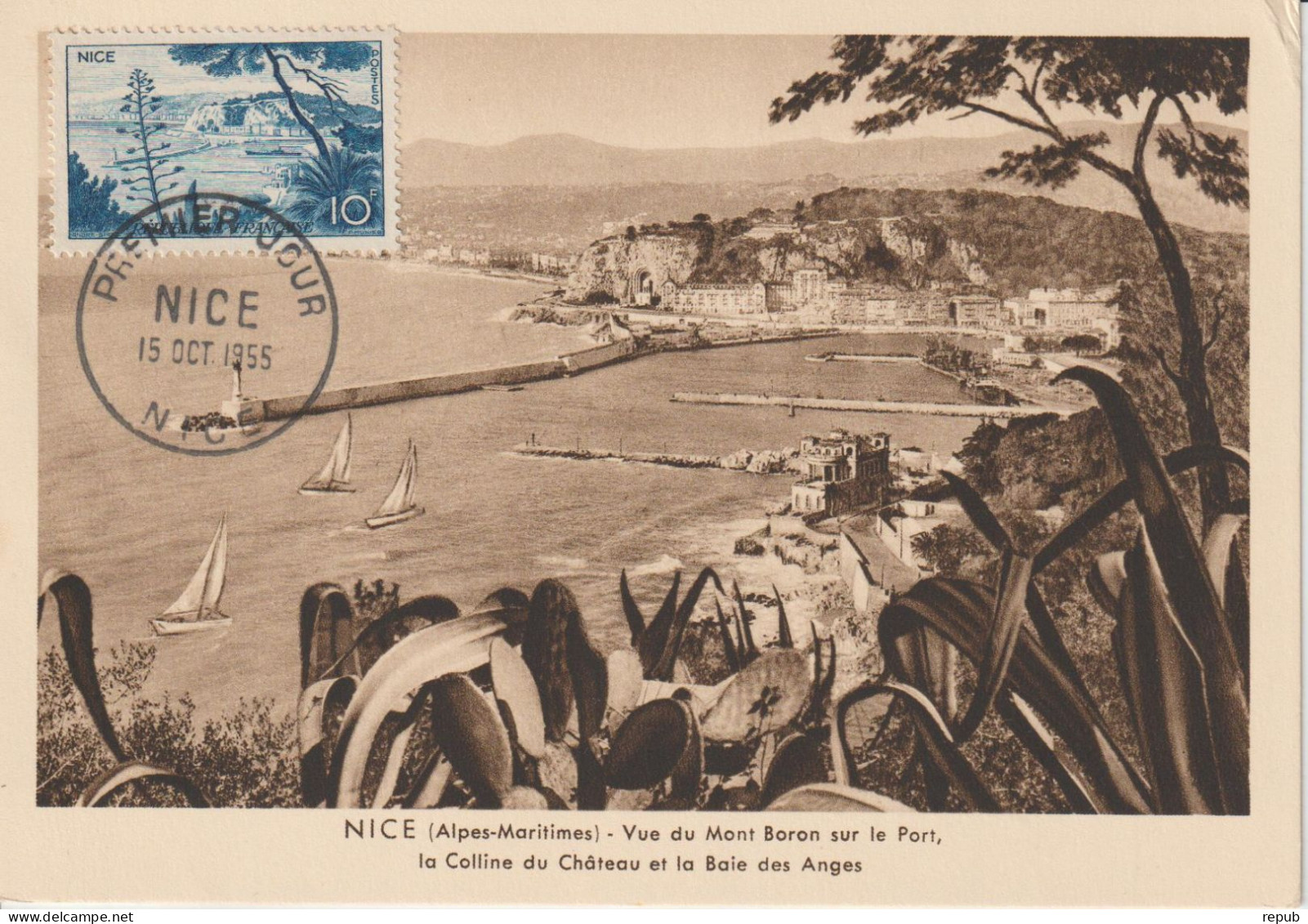 France Carte Maximum 1955 Nice 1038 - 1950-1959