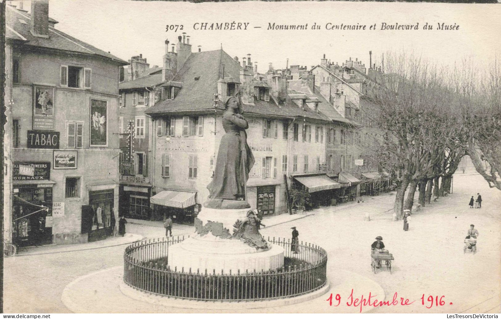 FRANCE - CHAMBERY - Monument Du Centenaire Et Boulevard Du Musée - Animé - Carte Postale Ancienne - Chambery