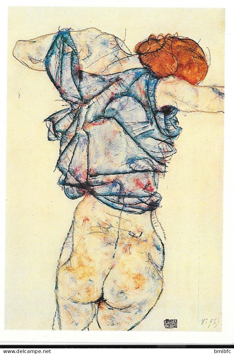 Egon Schiele - Frau Die Sich Auskleidet - Schiele