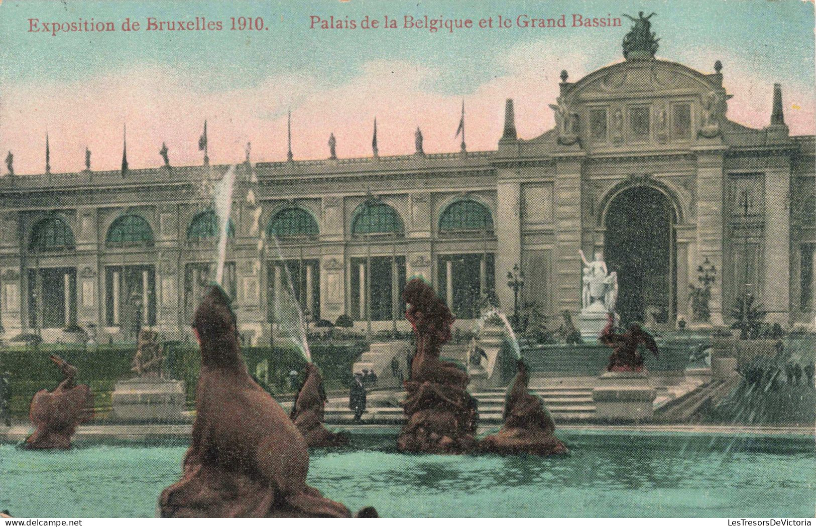 BELGIQUE - Exposition De Bruxelles - Palais De La Belgique Et Le Grand Bassin - Carte Postale Ancienne - Exposiciones Universales