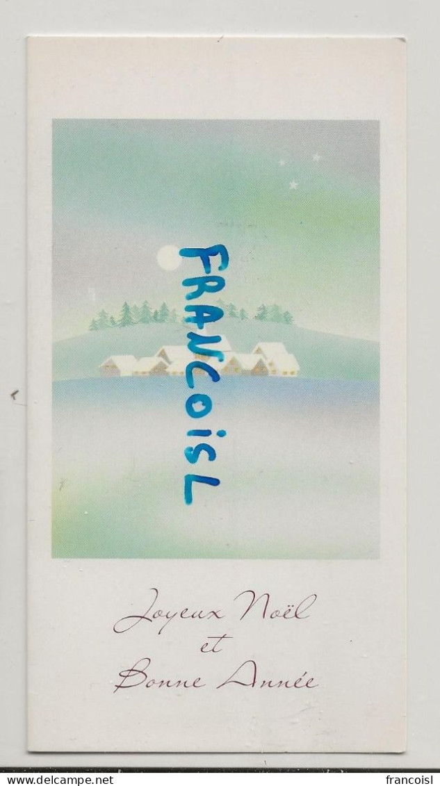 Joyeux Noël Et Bonne Année. Carte Double. 9/17 Cm. Village Enneigé - Geboorte