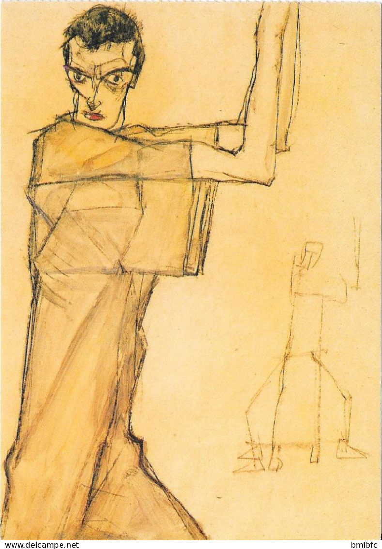 Egon Schiele - Autoportrait Avec Les Bras Levés - Schiele