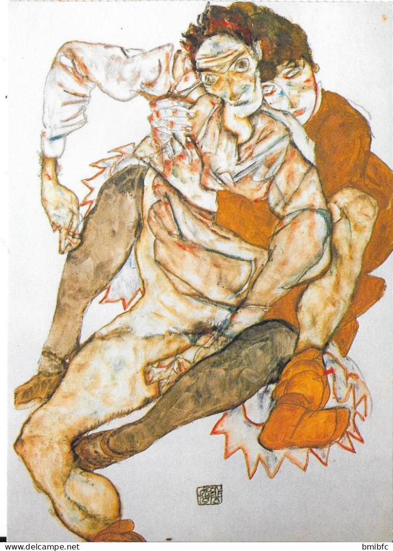 Egon Schiele - Couple Assis - Schiele