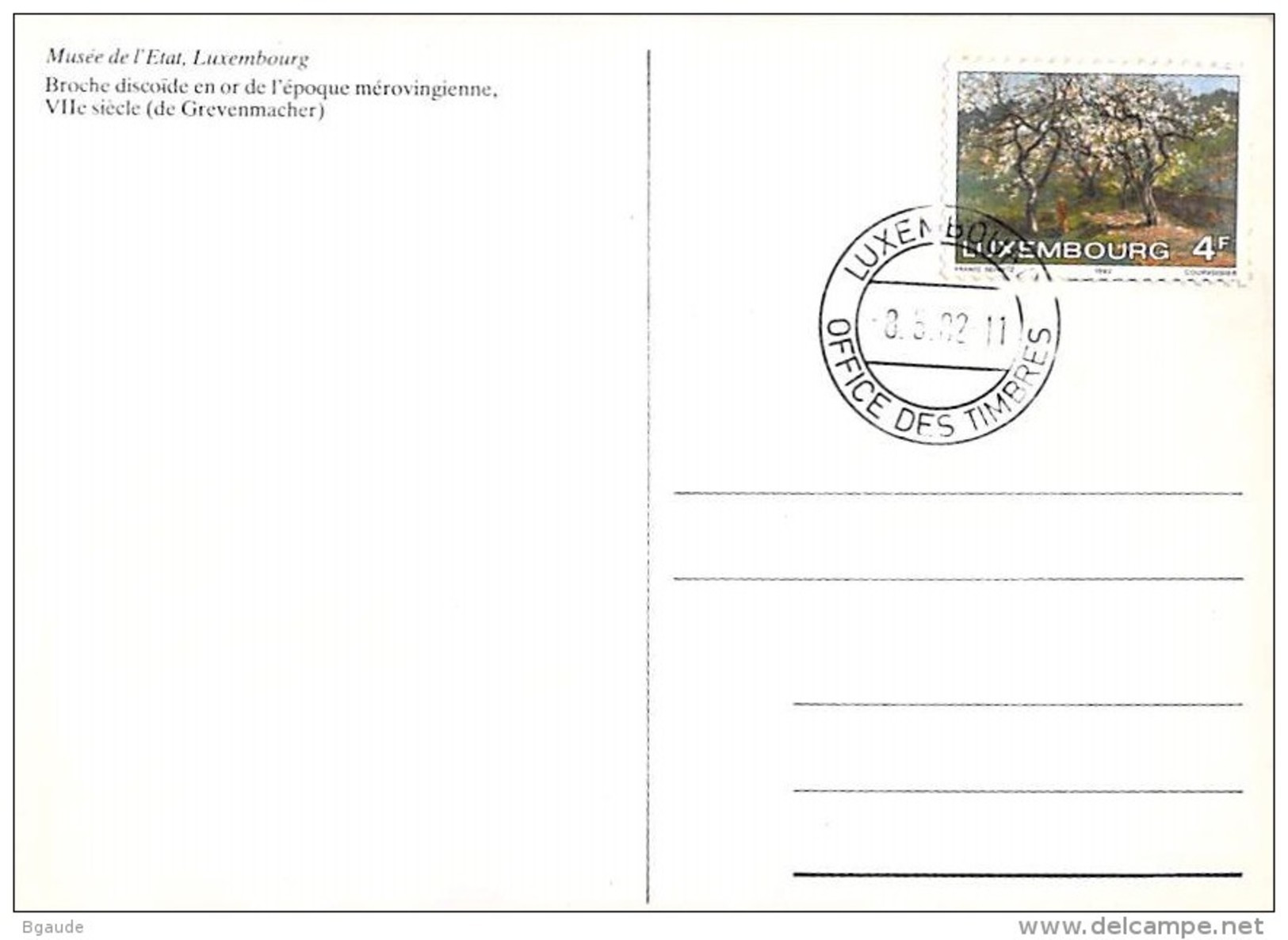 LUXEMBOURG  CARTE PHILATELIQUE     NUM-YVERT 874 FIBULE MEROVINGIENNE - Maximum Cards