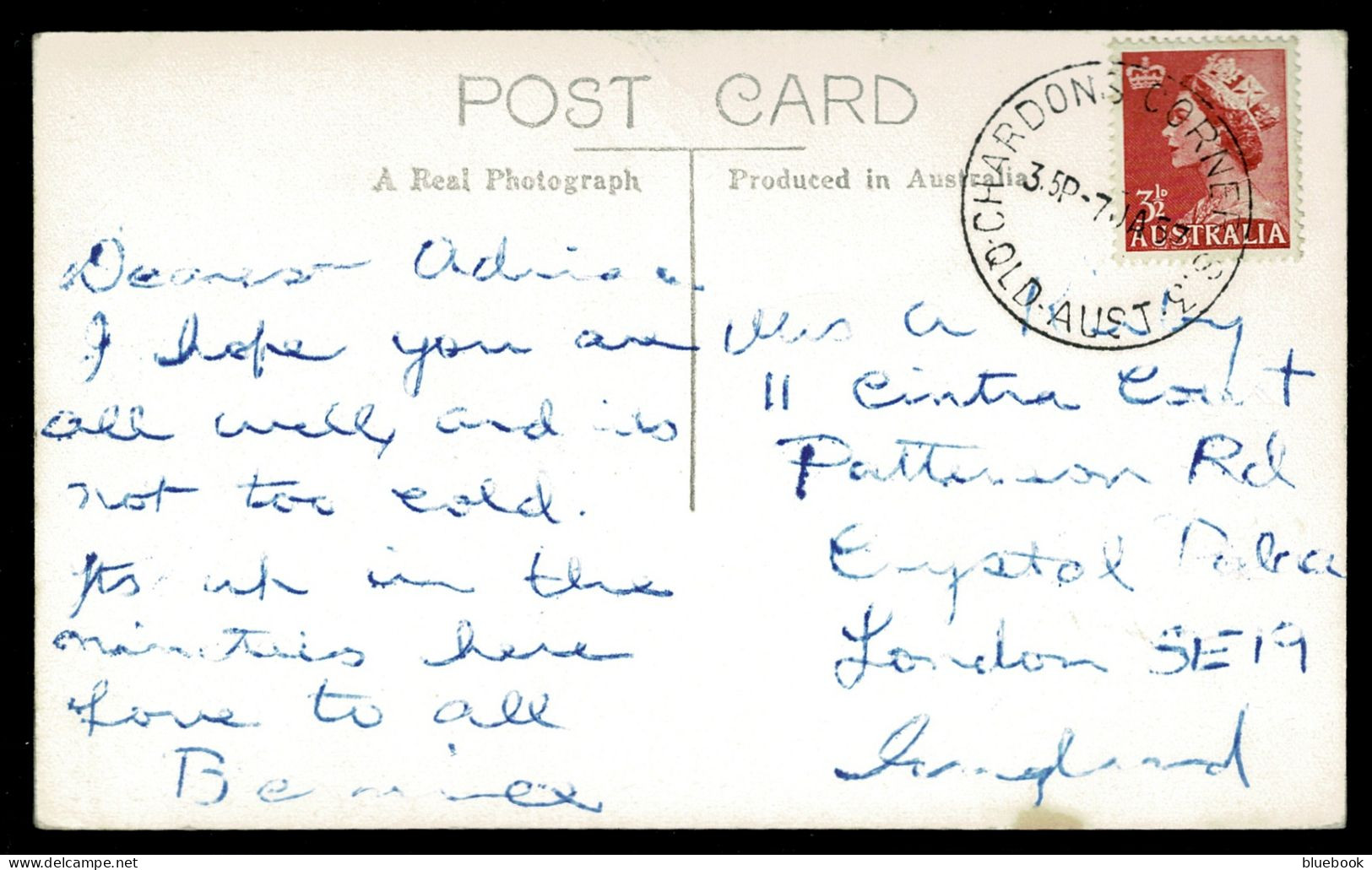 Ref 1632 - 1957 Real Photo Postcard Brisbane Gardens - Good Chardons Corner Postmarkk - Australia - Cartas & Documentos