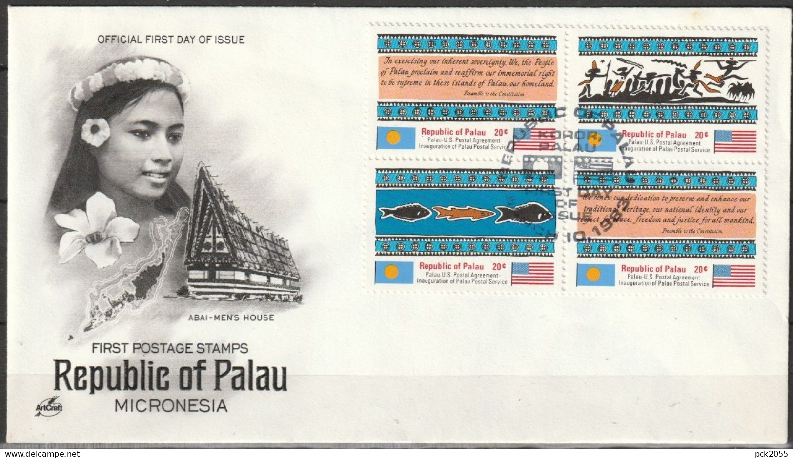 Palau 1983 FDC MiNr.1 - 4 Postalische Unabhängigkeit ( D 3587 )günstige Versandkosten - Palau