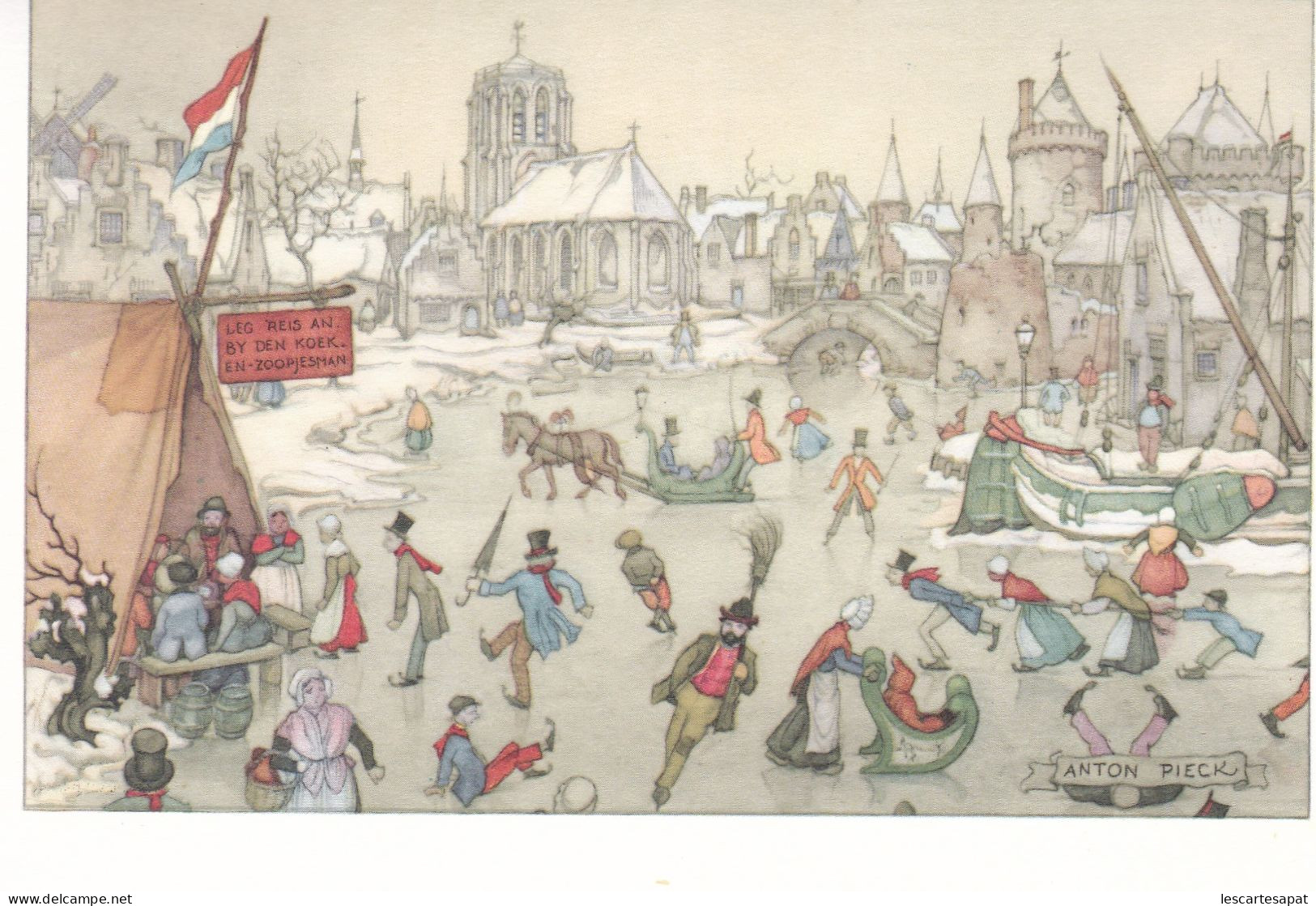 ANTON PIECK. Ijspret - Ice Skating - Pieck, Anton