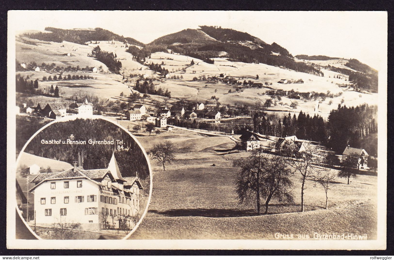 1923 Gelaufene Foto AK: Gruss Aus Gyrenbad Bei Hinwil Mit Gasthof Und Pension Gyrenbad. - Hinwil