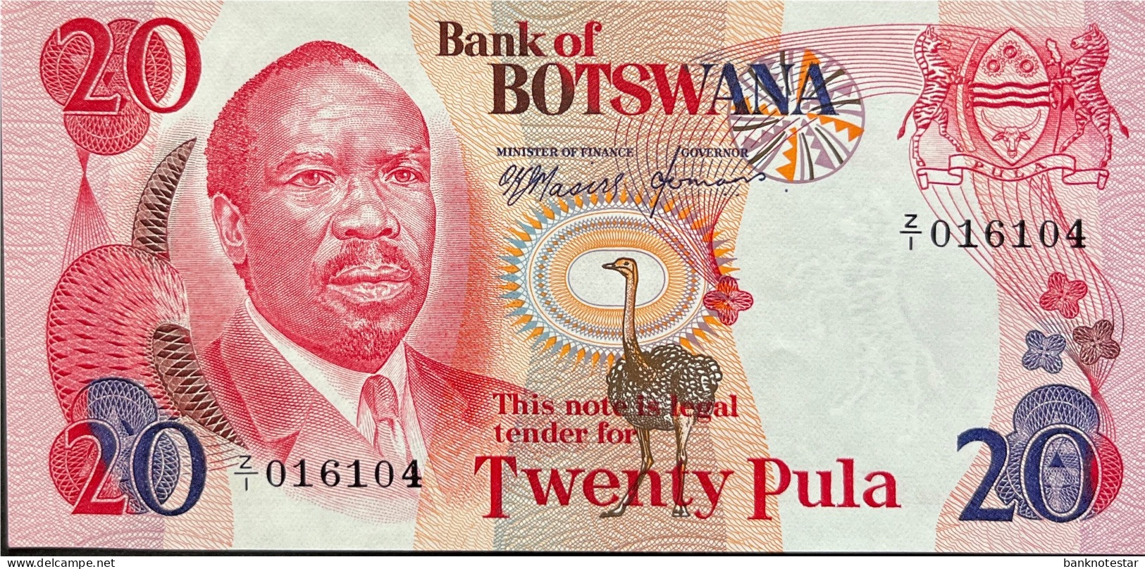 Botswana 20 Pula, P-5 (1976) - UNC - REPLACEMENT - VERY VERY RARE - Botswana