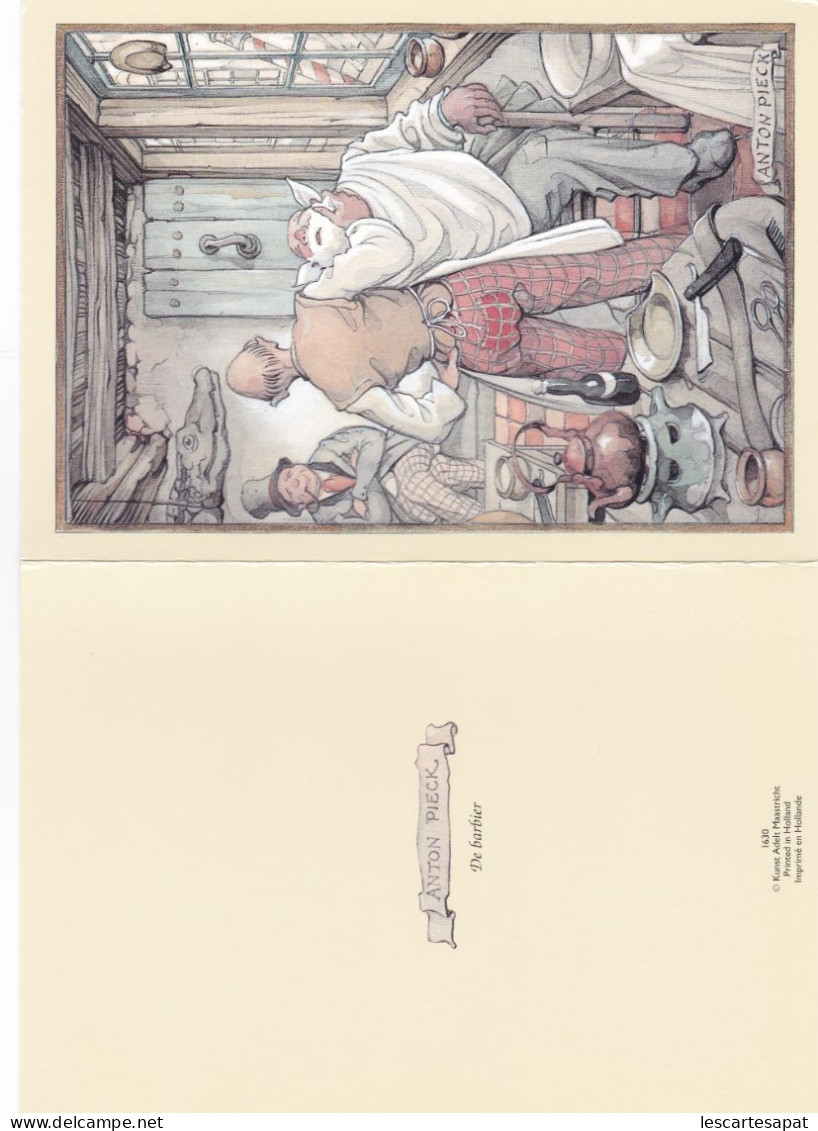 ANTON PIECK -  Le Barbier - De Barbier - Carte Double - Pieck, Anton