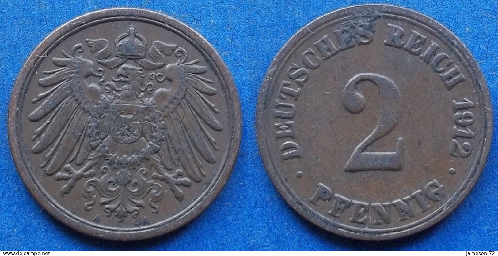 GERMANY - 2 Pfennig 1912 A KM# 16 Empire (1871-1918) - Edelweiss Coins - 2 Pfennig