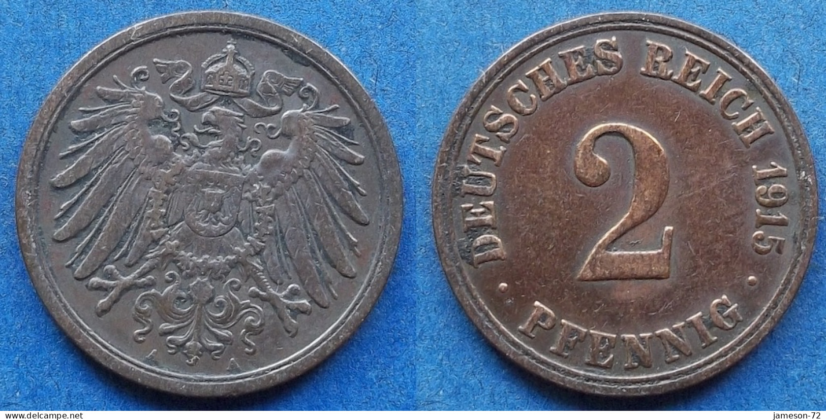 GERMANY - 2 Pfennig 1915 A KM# 16 Empire (1871-1918) - Edelweiss Coins - 2 Pfennig