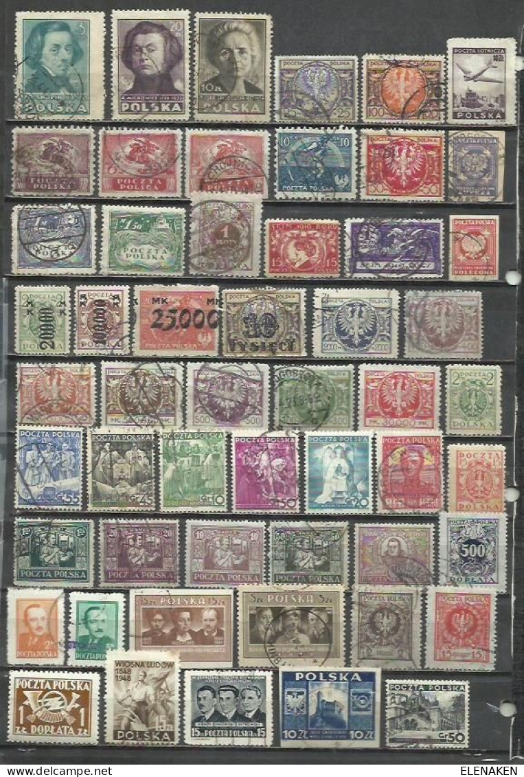 R109-LOTE SELLOS ANTIGUOS POLONIA,CLASICOS,SIN TASAR,SIN REPETIDOS,IMAGEN REAL. POLAND OLD STAMPS LOT, CLASSIC, - Collections