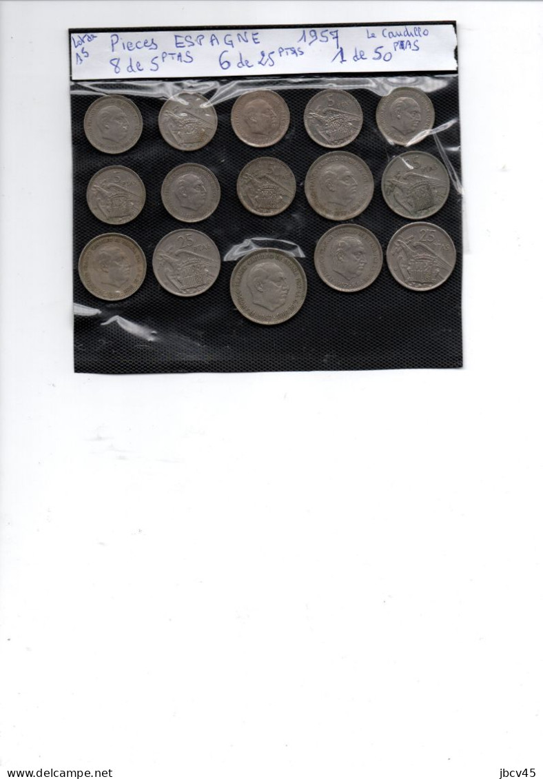 Lot De 54 Pieces  PESETAS DE 1940 A 1975voir Detail - A Identificar