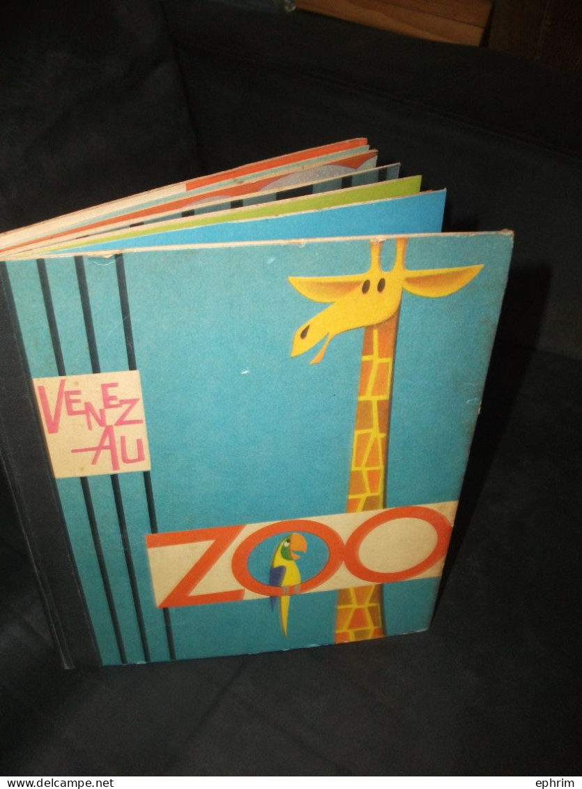 Venez Au Zoo Enfantina Livre Enfant à Système Animaux Articulés Girafe Ours Rhinocéros Tigre Eléphant 1965 Artia Prague - 0-6 Ans