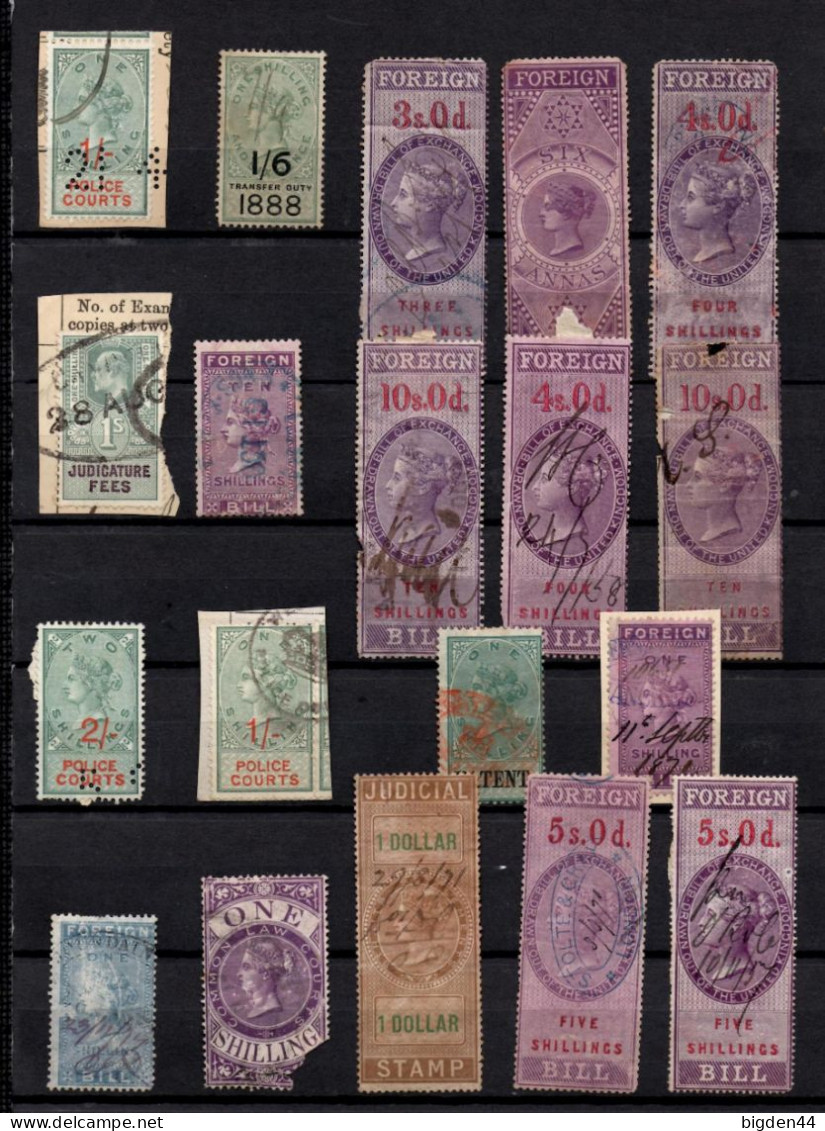 Set Of 19 Fiscal Revenue Stamps UK - Fiscali