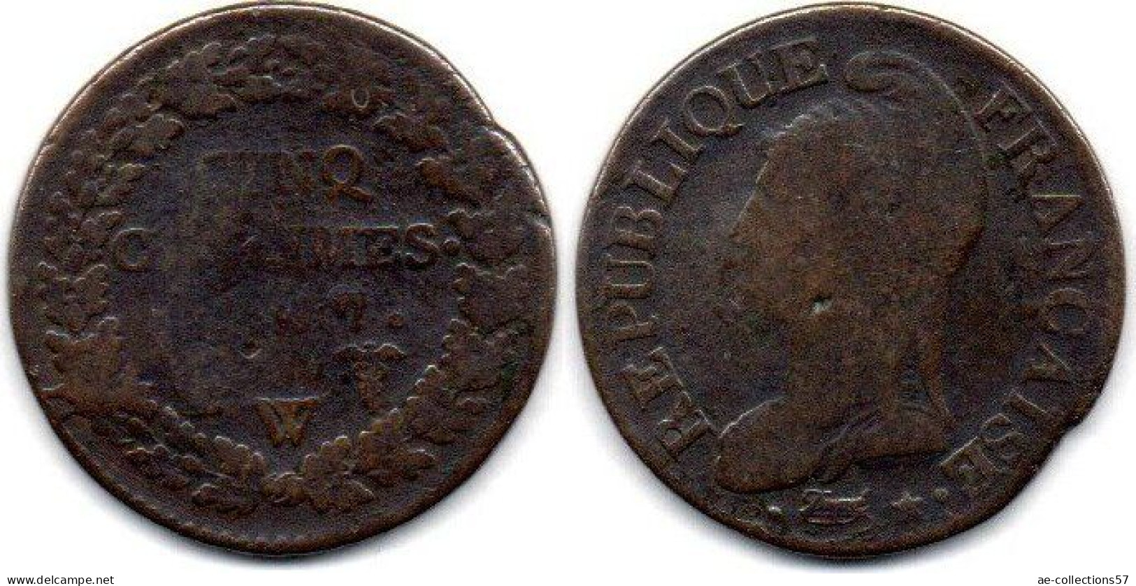 MA 24531  /  5 Centimes An 7 W Dupré B+ - 1792-1804 First French Republic