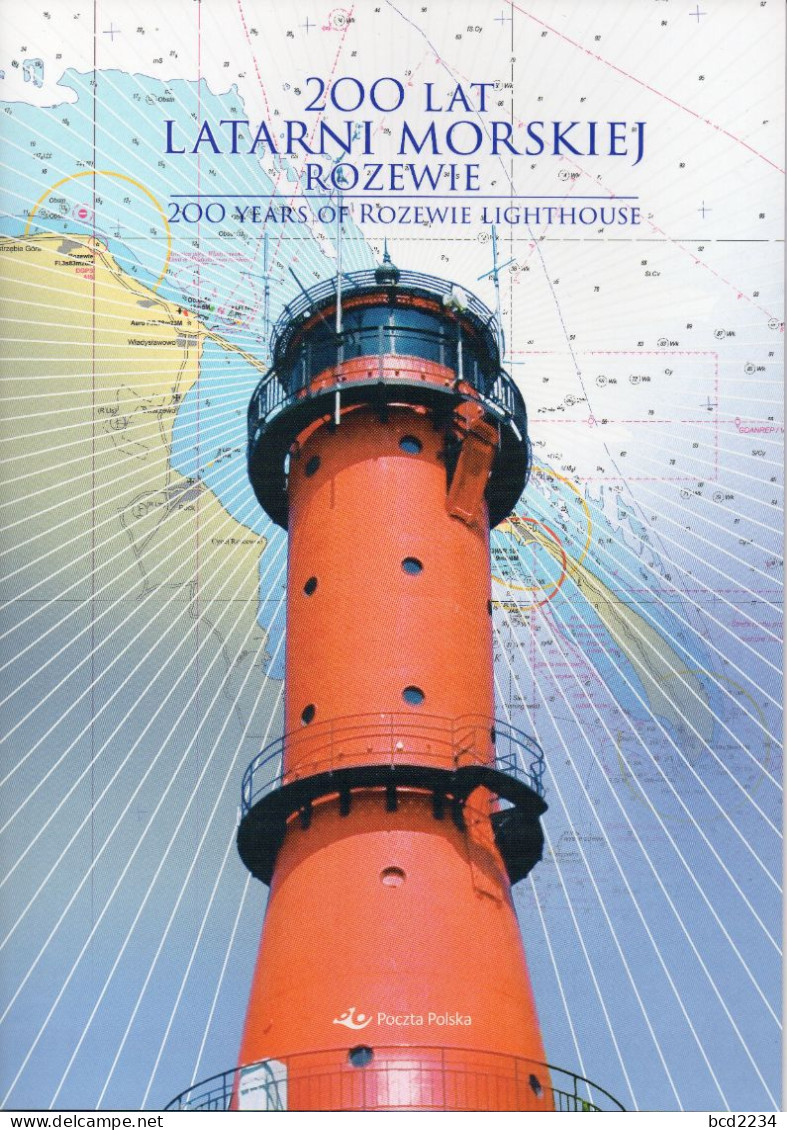 POLAND 2022 POLISH POST OFFICE LIMITED EDITION FOLDER: 200 YEARS OF ROZEWIE LIGHTHOUSE PERF MS & RARE POLYCARBONATE MS - Lettres & Documents