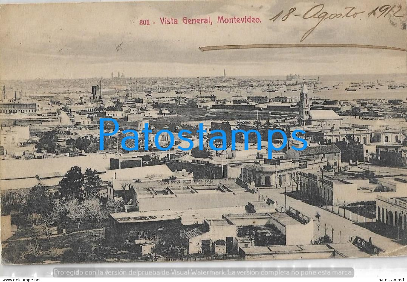 212869 URUGUAY MONTEVIDEO VISTA GENERAL POSTAL POSTCARD - Uruguay