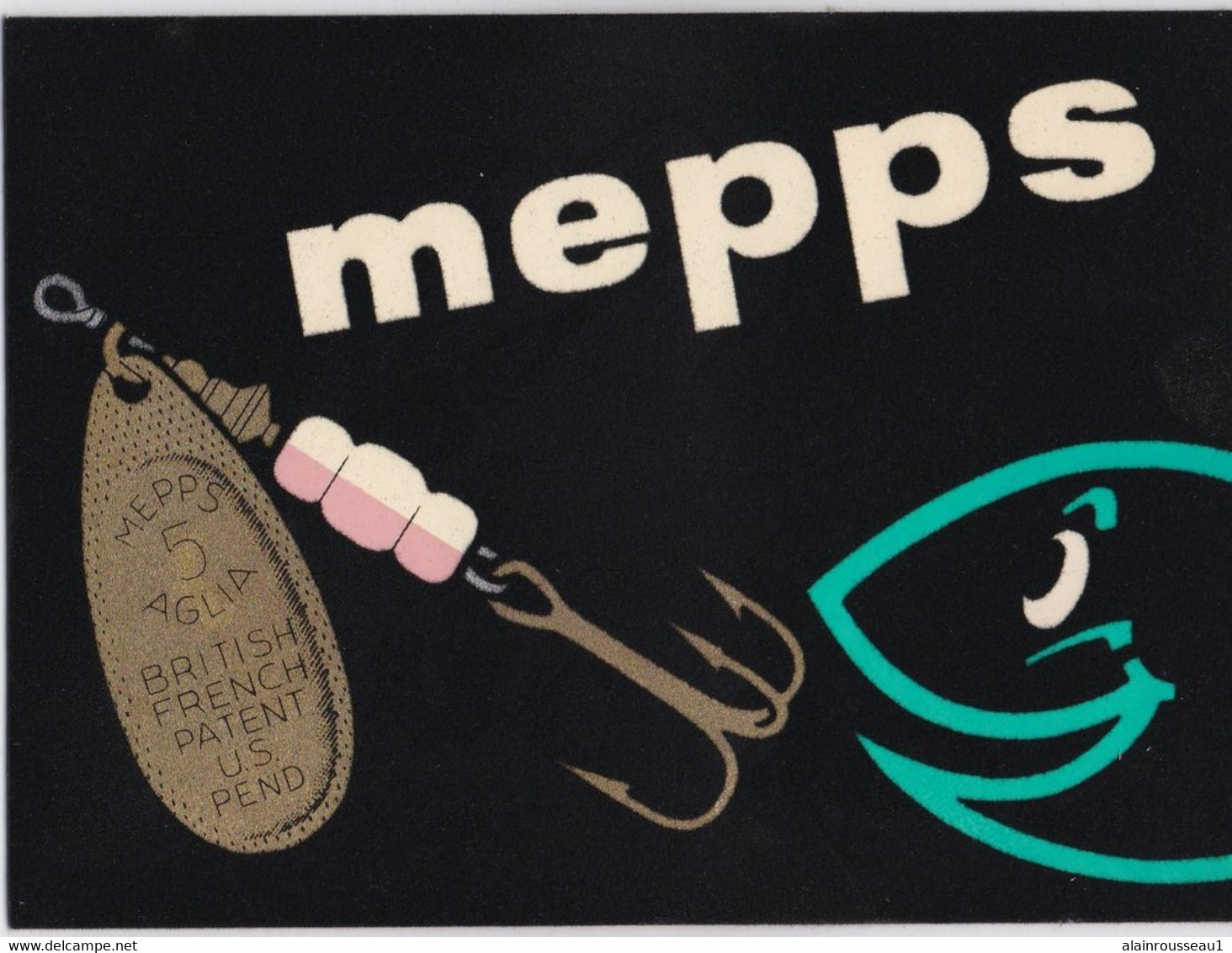 Affichette Cartonnée Publicitaire Texticolor Pour Les Cuillères De Pêche MEPPS - Pesca