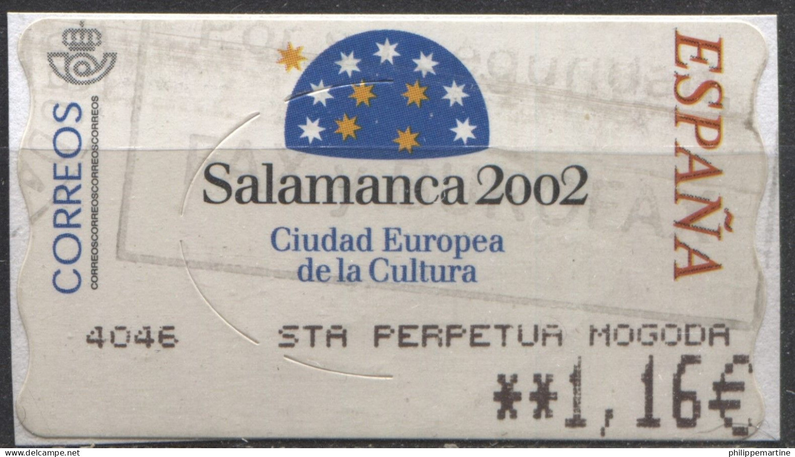 Espagne 2002 - Timbre De Distributeur YT 76 (1/3) (o) Sur Fragment - Service