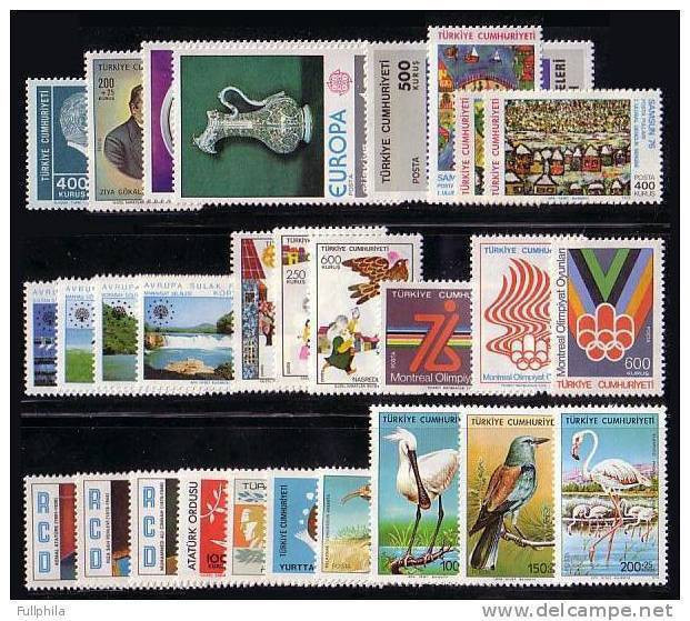 1976 TURKEY YEAR COMPLETE SET ALL MNH ** - Volledig Jaar