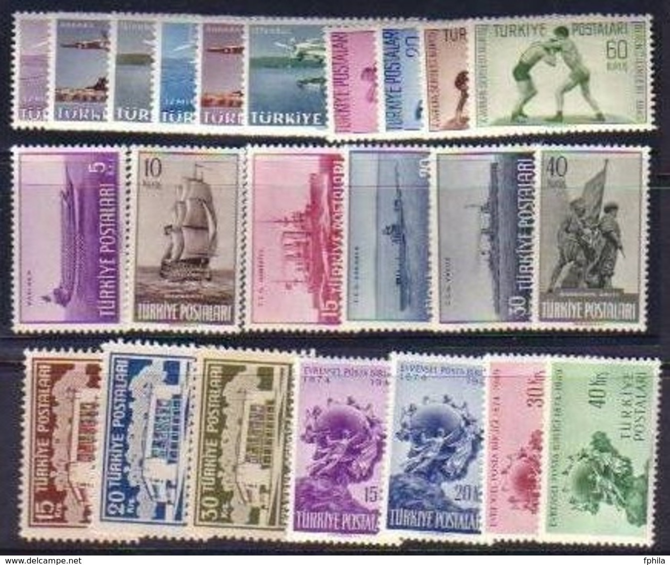 1949 TURKEY YEAR COMPLETE SET ALL MNH ** - Volledig Jaar