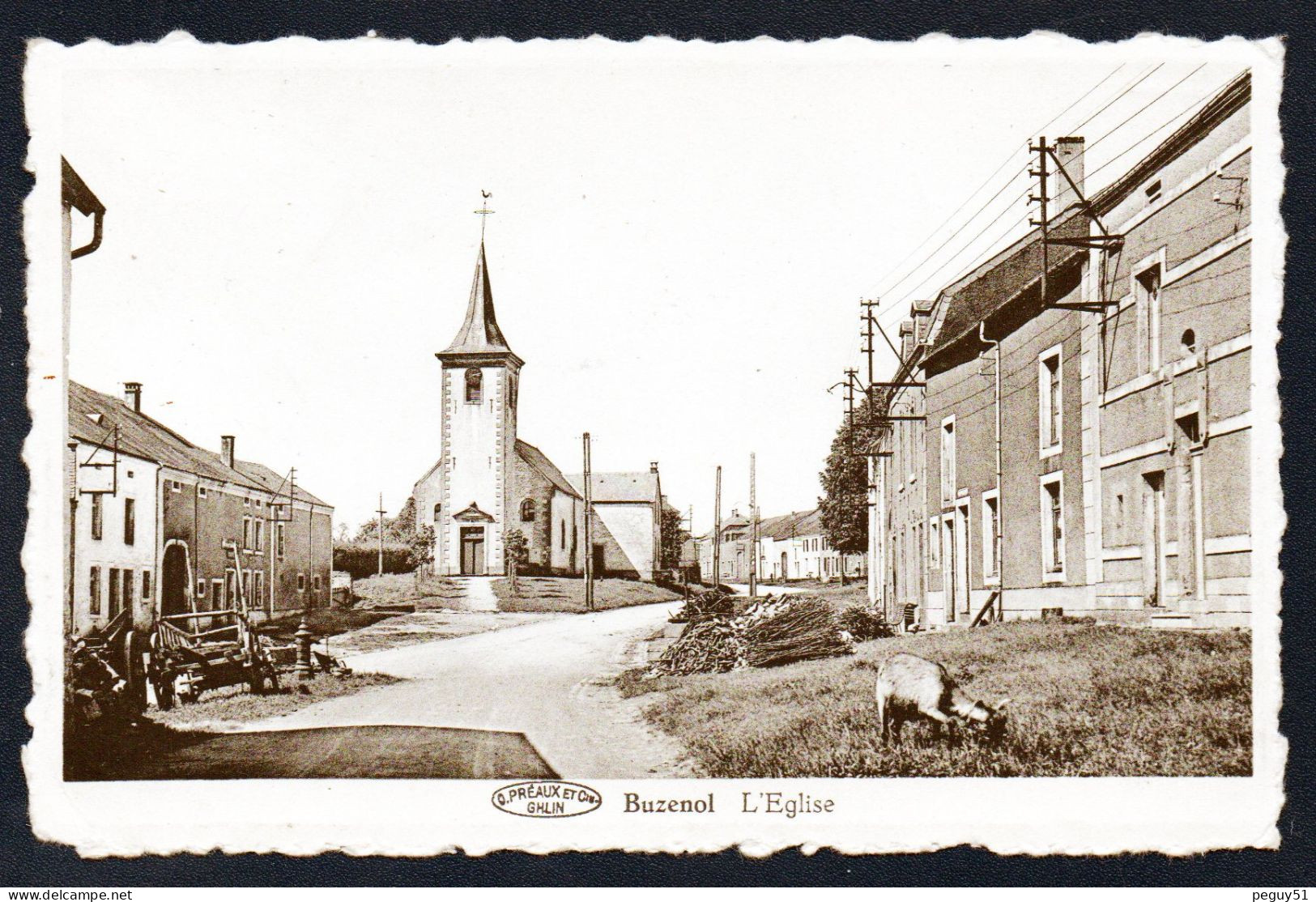 Buzenol. Eglise Saint-Quirin, Rue De Montauban. Café Servais-Dolizy - Etalle