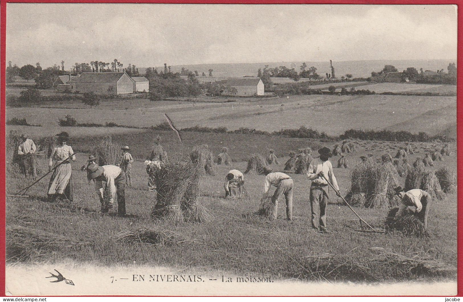 Lot  3 Cartes Postales (Nièvre) En Nivernais La Moisson , Non écrite , 2) Légende De St-Saulge -Le Partage. 3)  Et L'âne - Guerigny