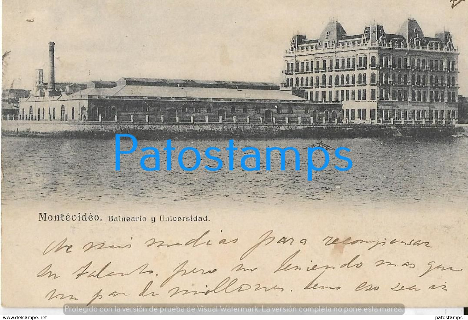 212895 URUGUAY MONTEVIDEO BALNEARIO Y UNIVERSIDAD CIRCULATED TO ARGENTINA POSTAL POSTCARD - Uruguay