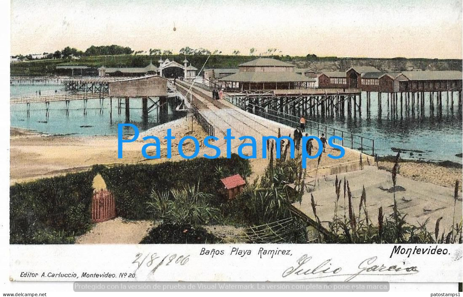 212897 URUGUAY MONTEVIDEO BEACH PLAYA RAMIREZ & BAÑOS POSTAL POSTCARD - Uruguay