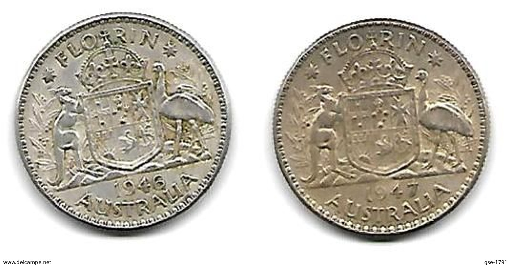 AUSTRALIE   ,1 FLORIN, GEORGES V I  Lot De 2   1946& 1947  TTBj - Ohne Zuordnung