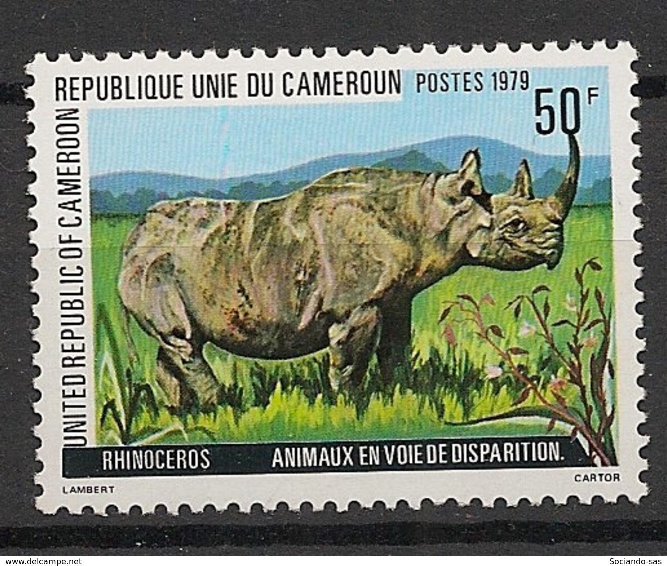 CAMEROUN - 1979 - N°Yv. 634 - Rhinocéros - Neuf Luxe ** / MNH / Postfrisch - Rhinoceros