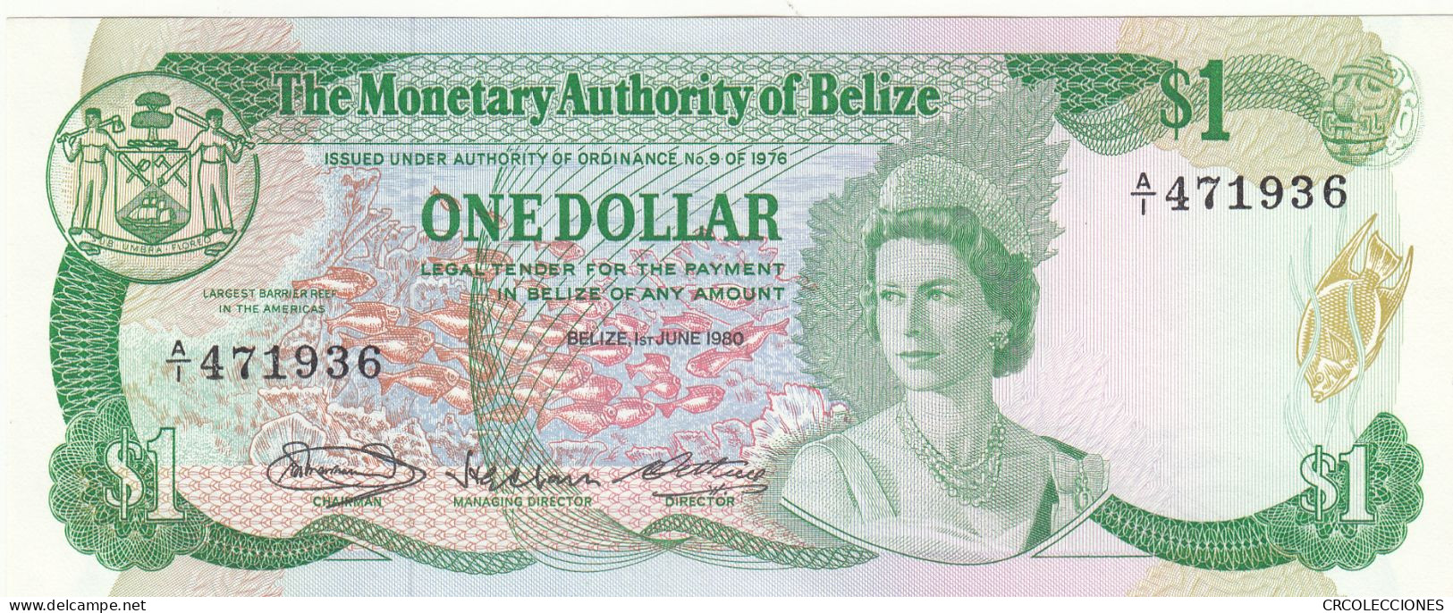 CRBX282 BILLETE BELICE 1 DOLAR 1980 EBC+ - Belize