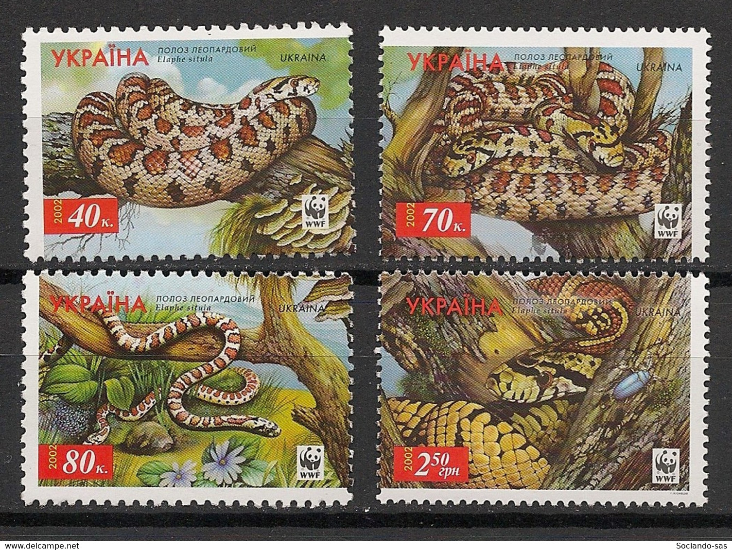 UKRAINE - 2002 - N°Yv. 454 à 457 - Serpent / WWF - Neuf Luxe ** / MNH / Postfrisch - Serpents