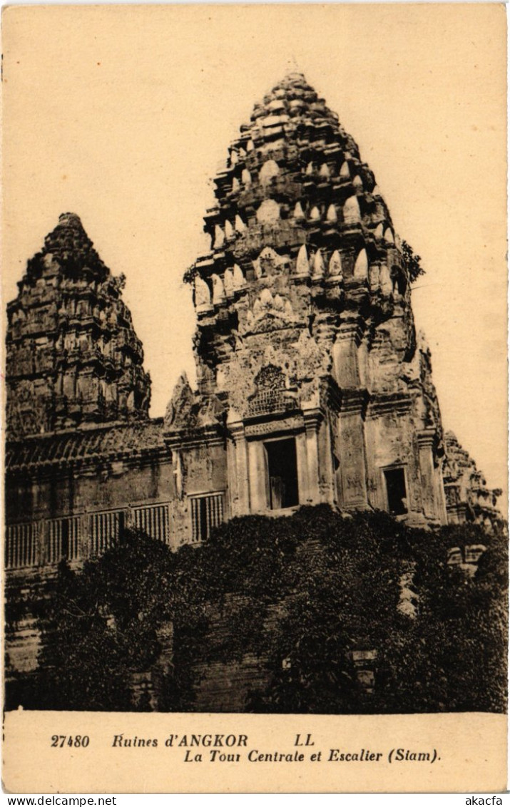 CPA AK Ruines D'Angkor Tour Centrale Et Escalier Cambodge Indochina (1346237) - Cambodge