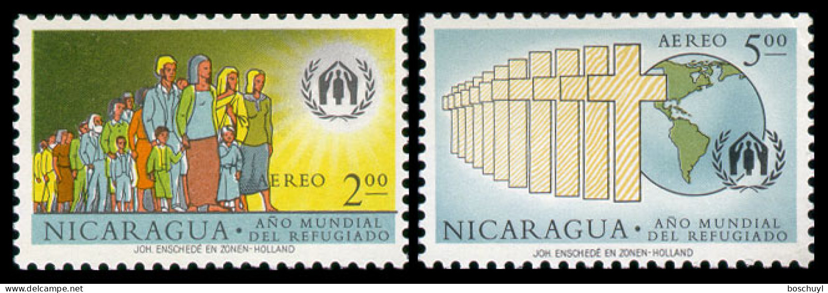 Nicaragua, 1961, World Refugee Year, WRY, United Nations, MNH, Michel 1257-1258 - Vluchtelingen