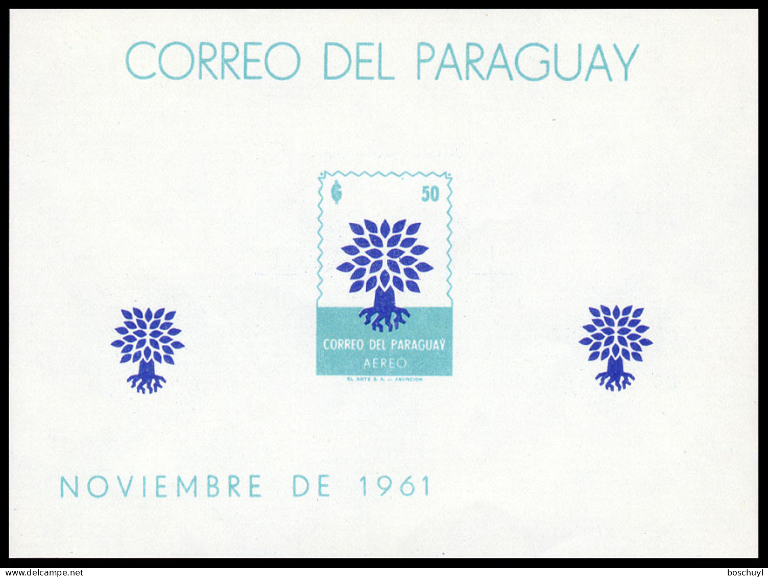 Paraguay, 1961, World Refugee Year, WRY, United Nations, MNH, Michel Block 11 - Réfugiés