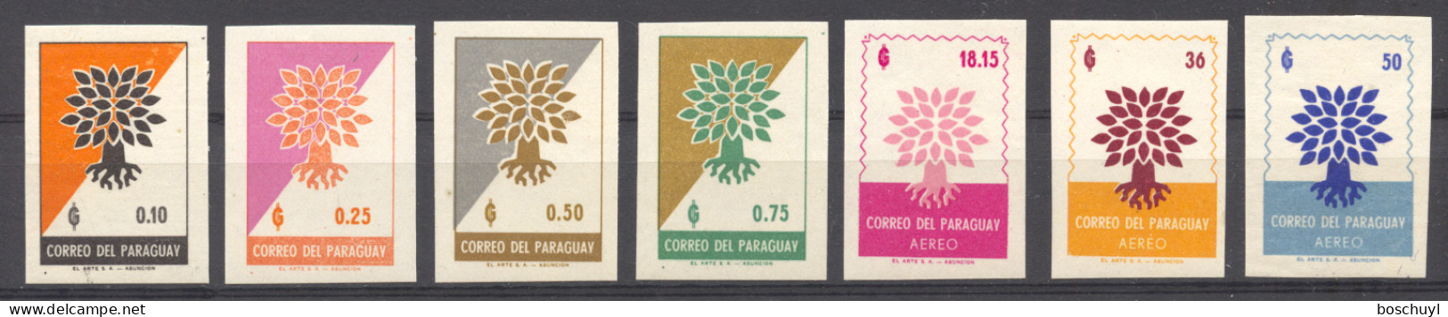 Paraguay, 1961, World Refugee Year, WRY, United Nations, Imperforated, MNH, Michel 965-971 - Réfugiés