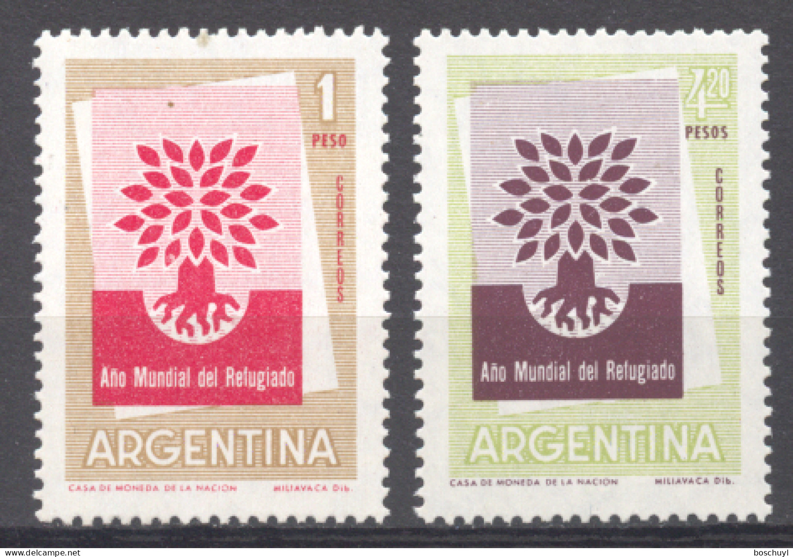 Argentina, 1960, World Refugee Year, WRY, United Nations, MNH, Michel 720-721 - Réfugiés