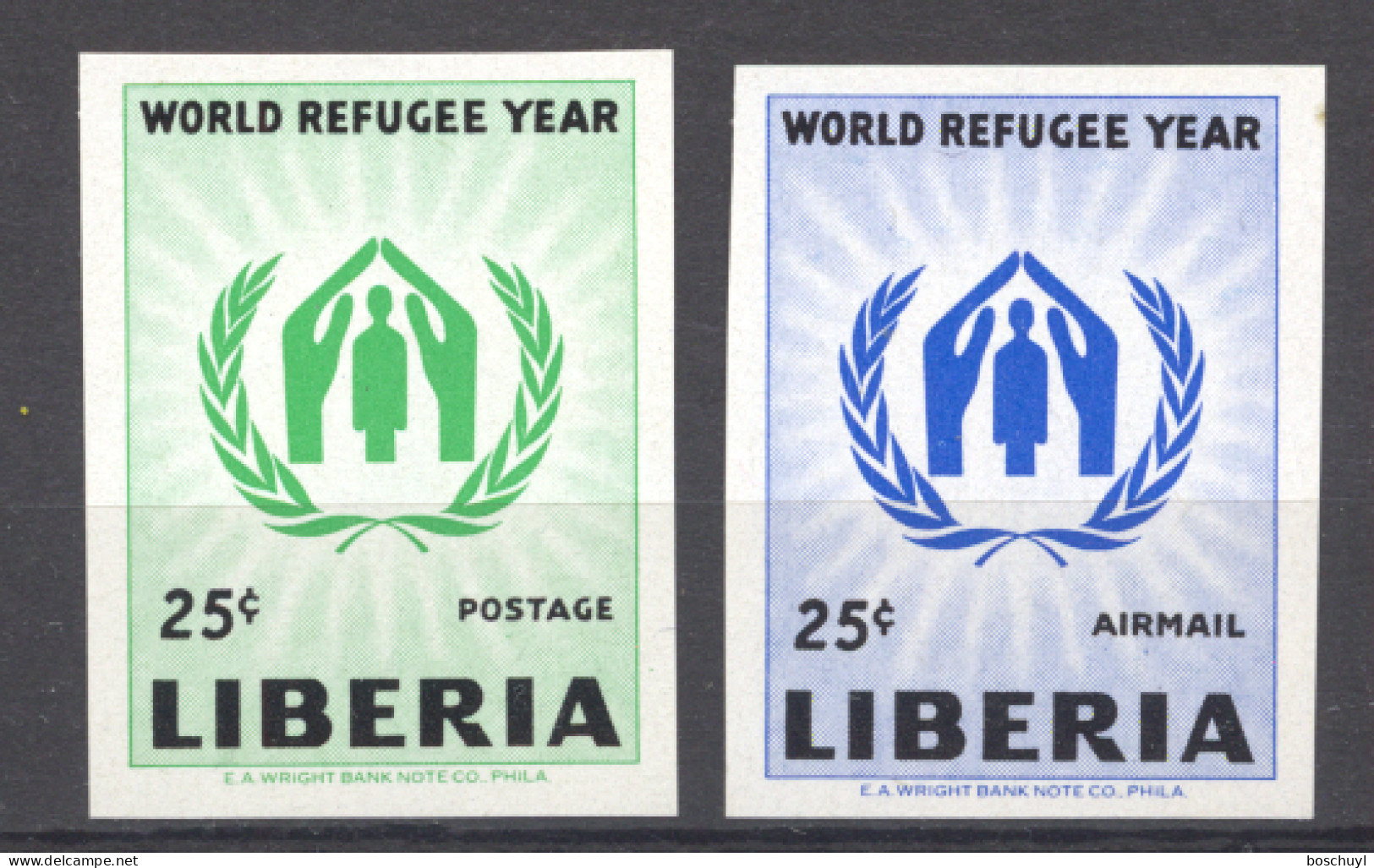 Liberia, 1960, World Refugee Year, WRY, United Nations, Imperforated, MNH, Michel 548-549B - Flüchtlinge