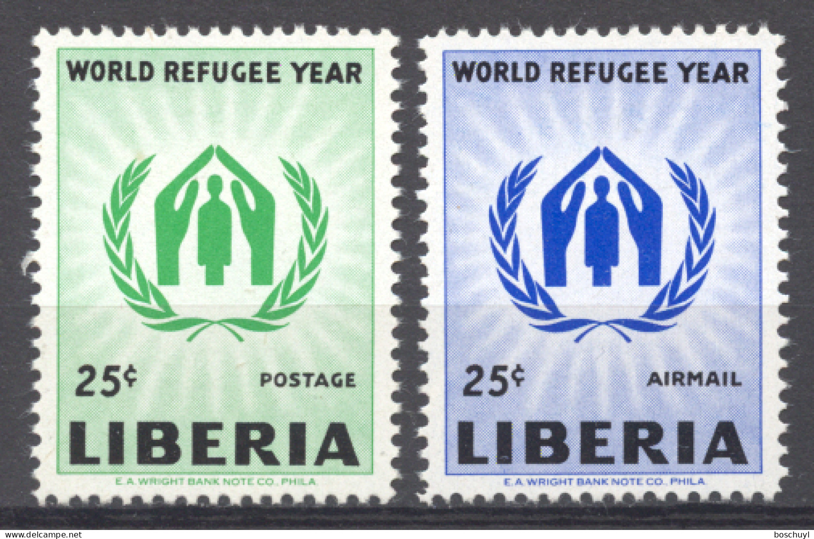 Liberia, 1960, World Refugee Year, WRY, United Nations, MNH, Michel 548-549A - Refugiados