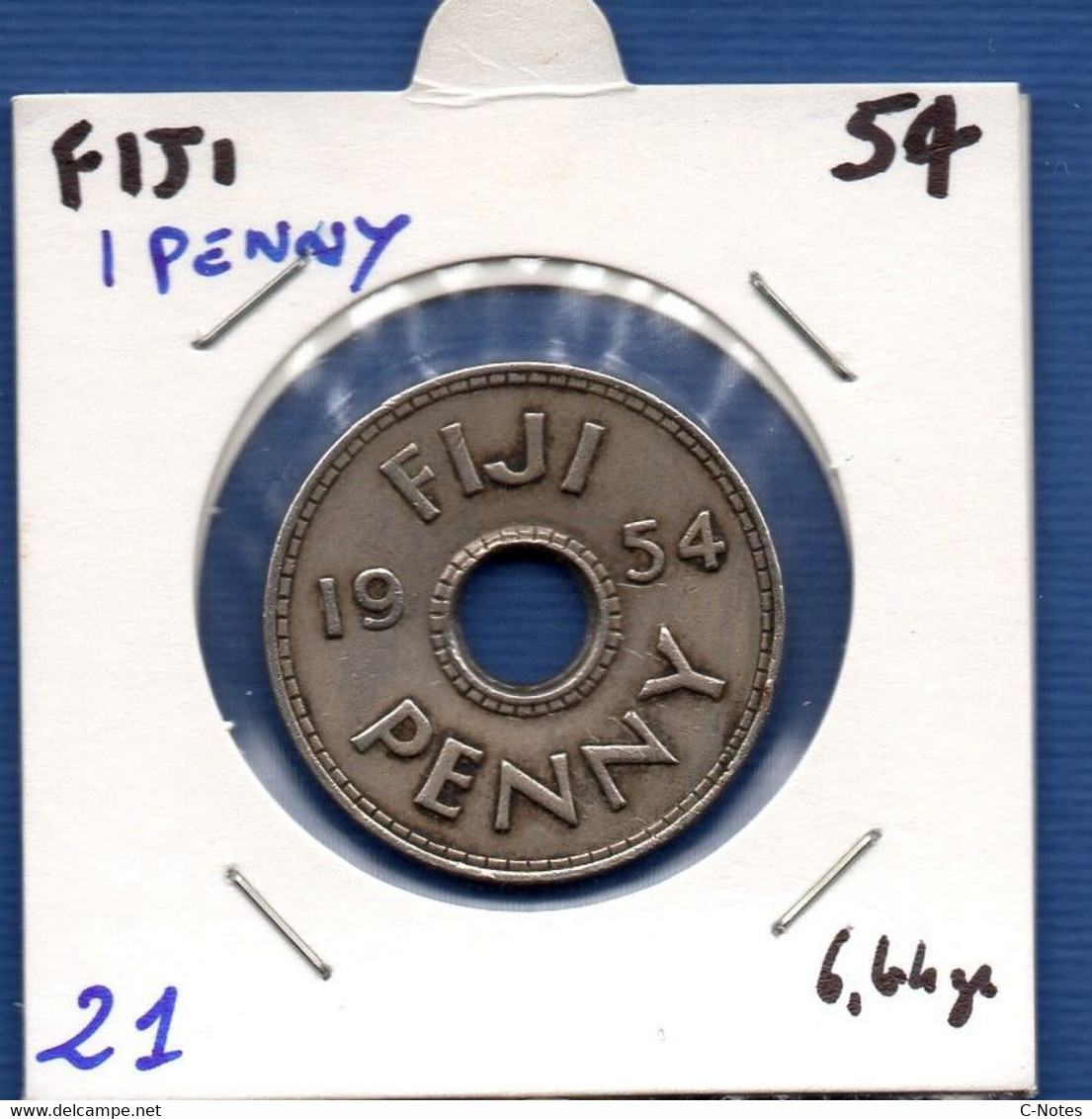 FIJI - 1 Penny 1954 -  See Photos -  Km 21 - Fiji