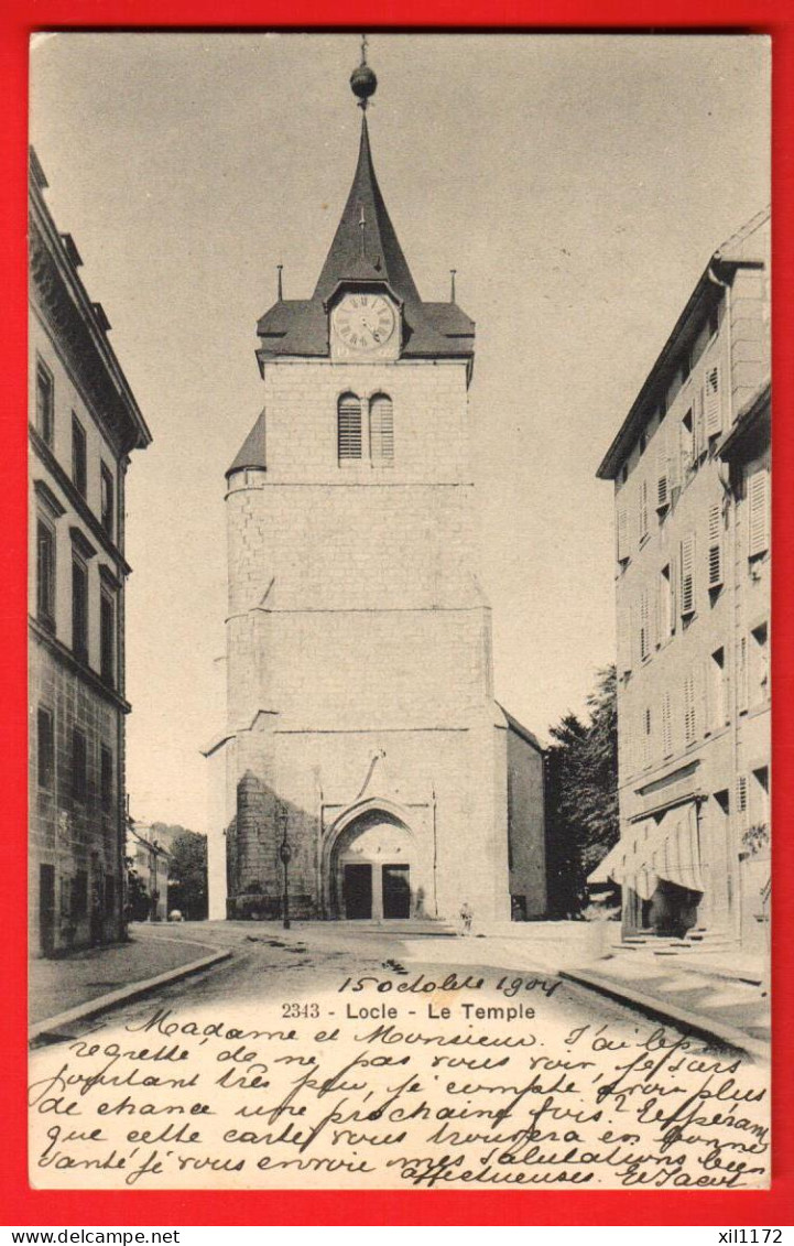 ZWR-22  Le Locle  Le Temple.  Dos Simple Circulé 1904 - Le Locle