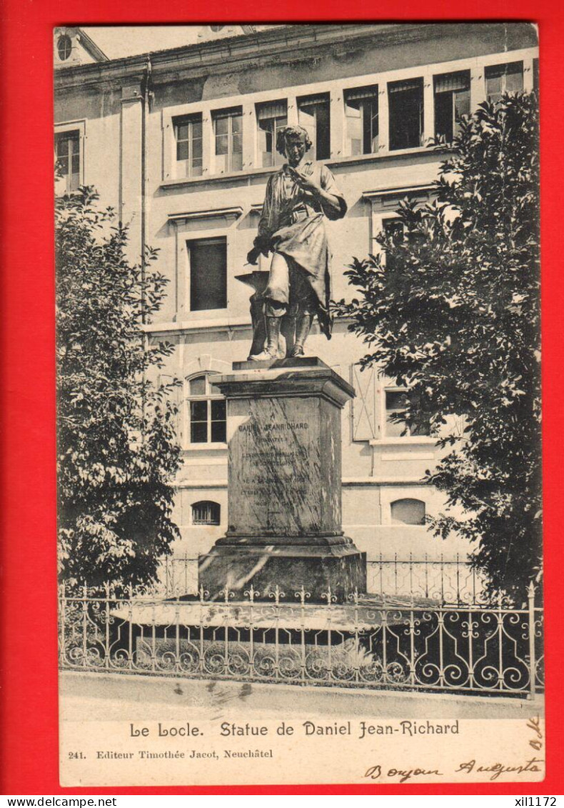 ZWR-23  Le Locle  La Statue De Daniel Jean-Richard . Jacot 241. Dos Simple, Circ. 1904 - Le Locle
